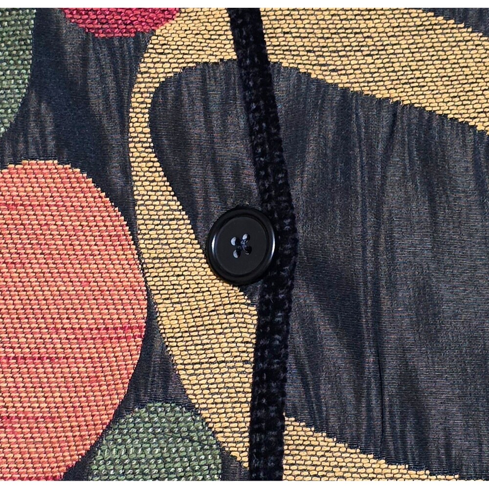 KHANGURA Tapestry Jacket Multicolor Print One Button Sz Small Fallcore Autumn - Picture 5 of 9